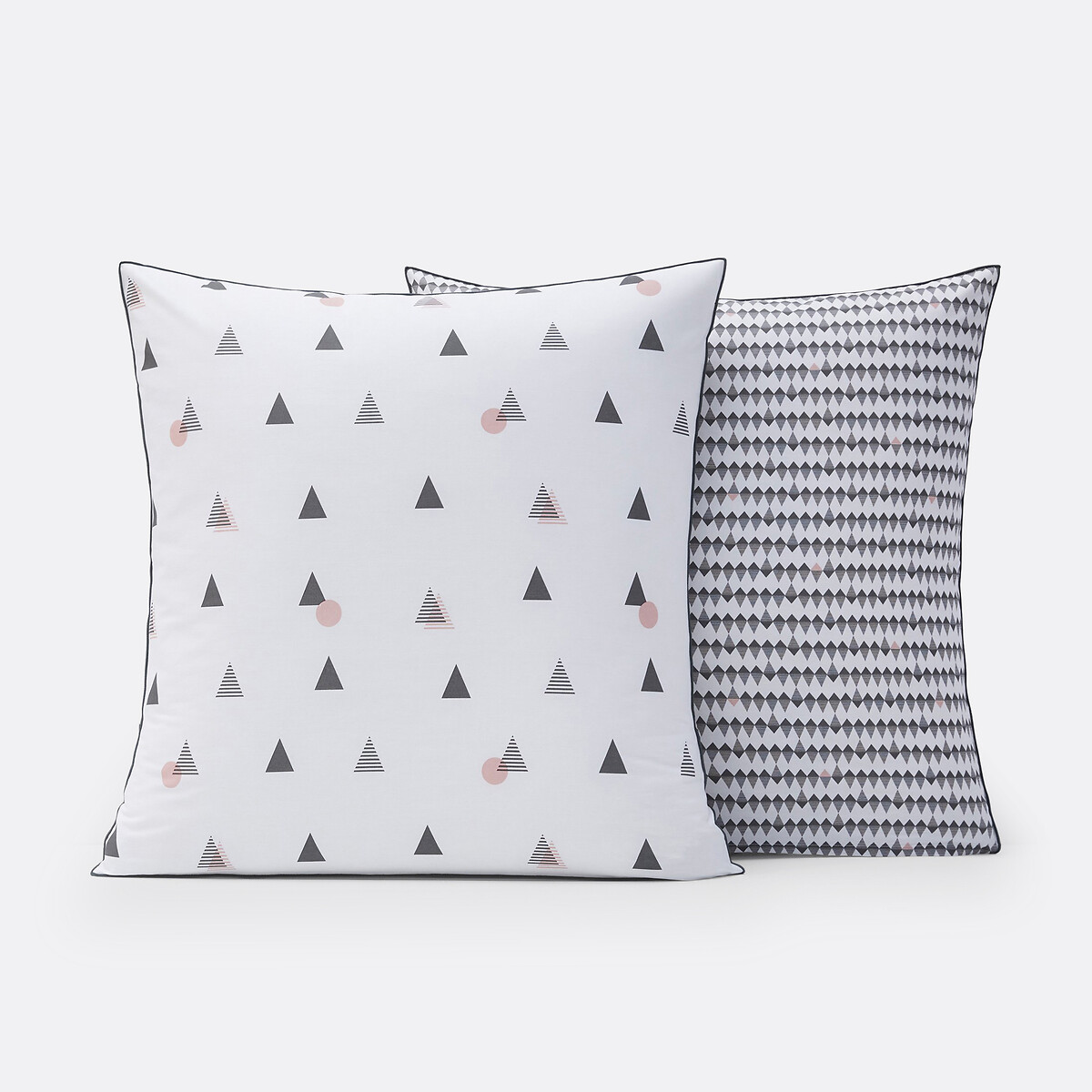 Digna Cotton Percale Pillowcase khaki/pink, LA REDOUTE INTERIEURS