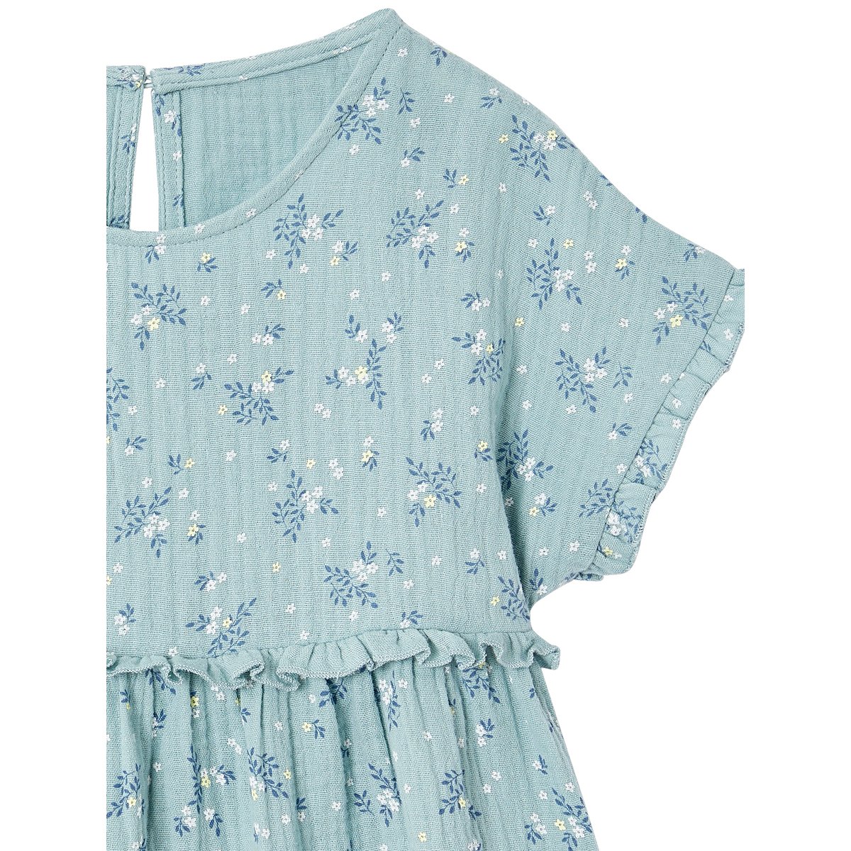 Blouse imprimée en gaze de coton bleu grisé, VERTBAUDET