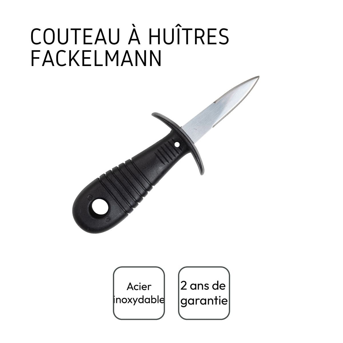 Couteau à huîtres inox,noir, FACKELMANN