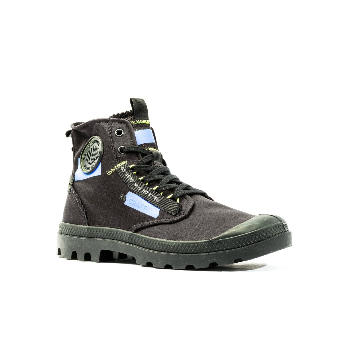 Baskets montantes en toile PAMPA HI RE-CRAFT noir, PALLADIUM