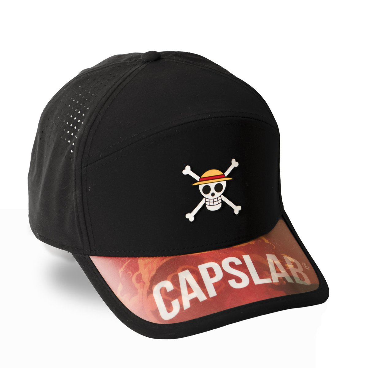 Casquette 6 panels One Piece noir/blanc/orange/rouge, CAPSLAB