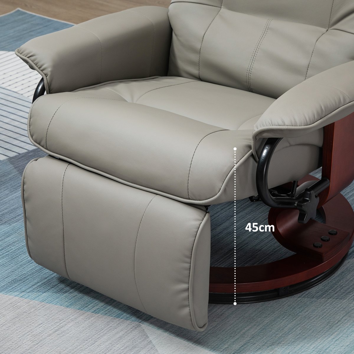 fauteuil inclinable Revêtement synthétique gris, HOMCOM