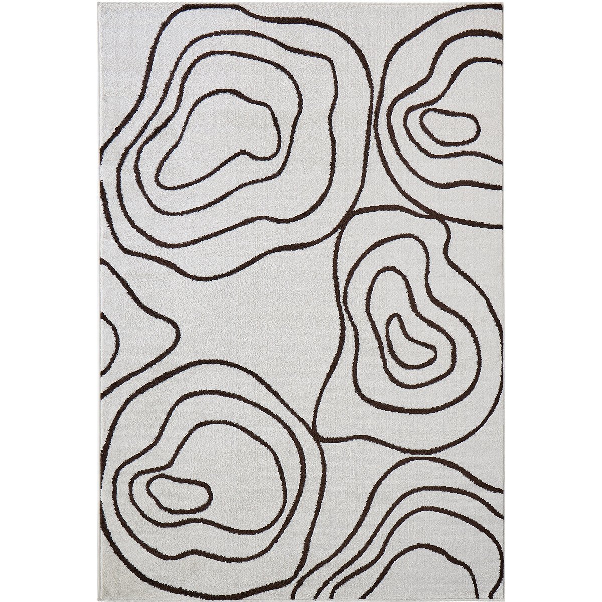 Tapis intérieur à motif abstrait organique SANTAL crème, NAZAR RUGS
