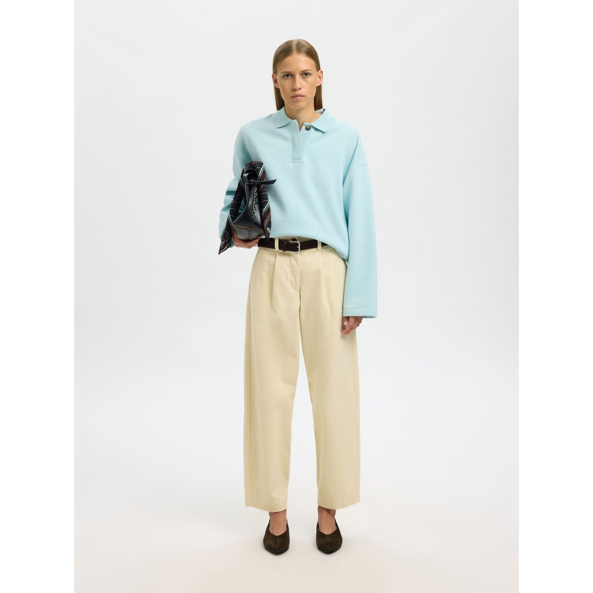 Sweat-Shirt blue glow, SELECTED