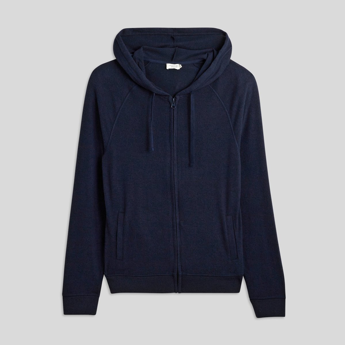 Sweat zippé à capuche doux et léger marine, MONOPRIX