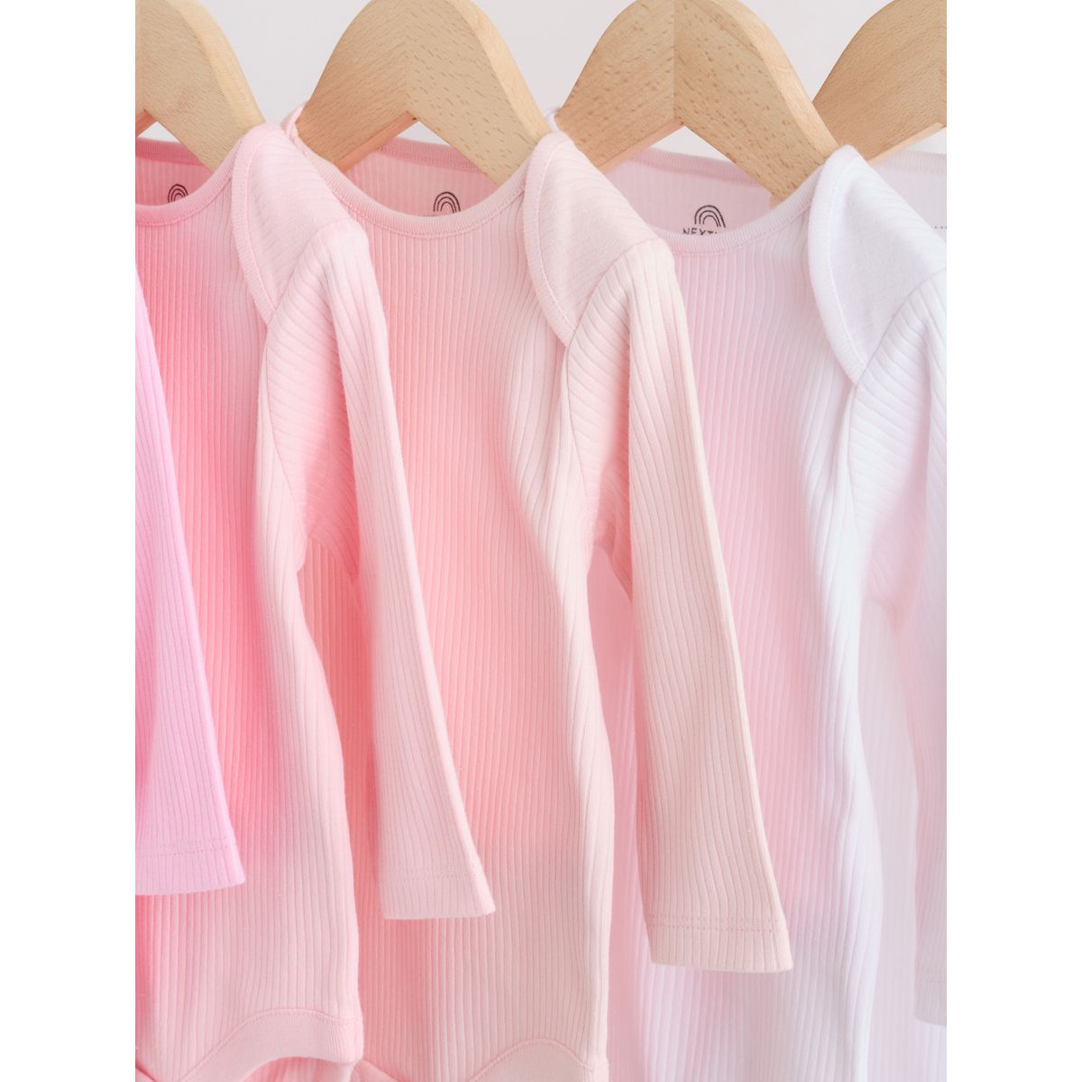 Body à manches longues bébé, lot de 5 rose/blanc, NEXT
