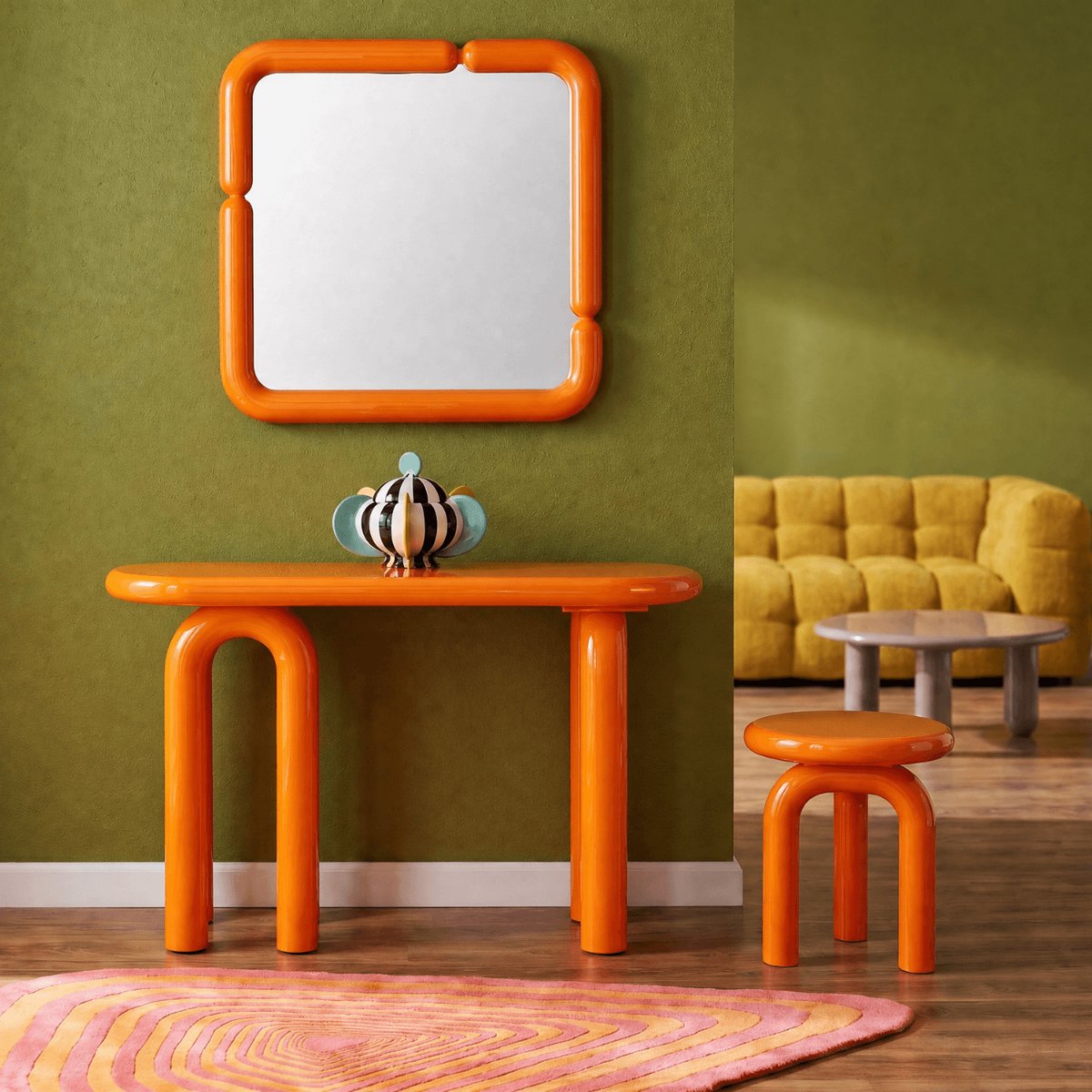 Console ovale orange, ELIANO orange, KARE DESIGN