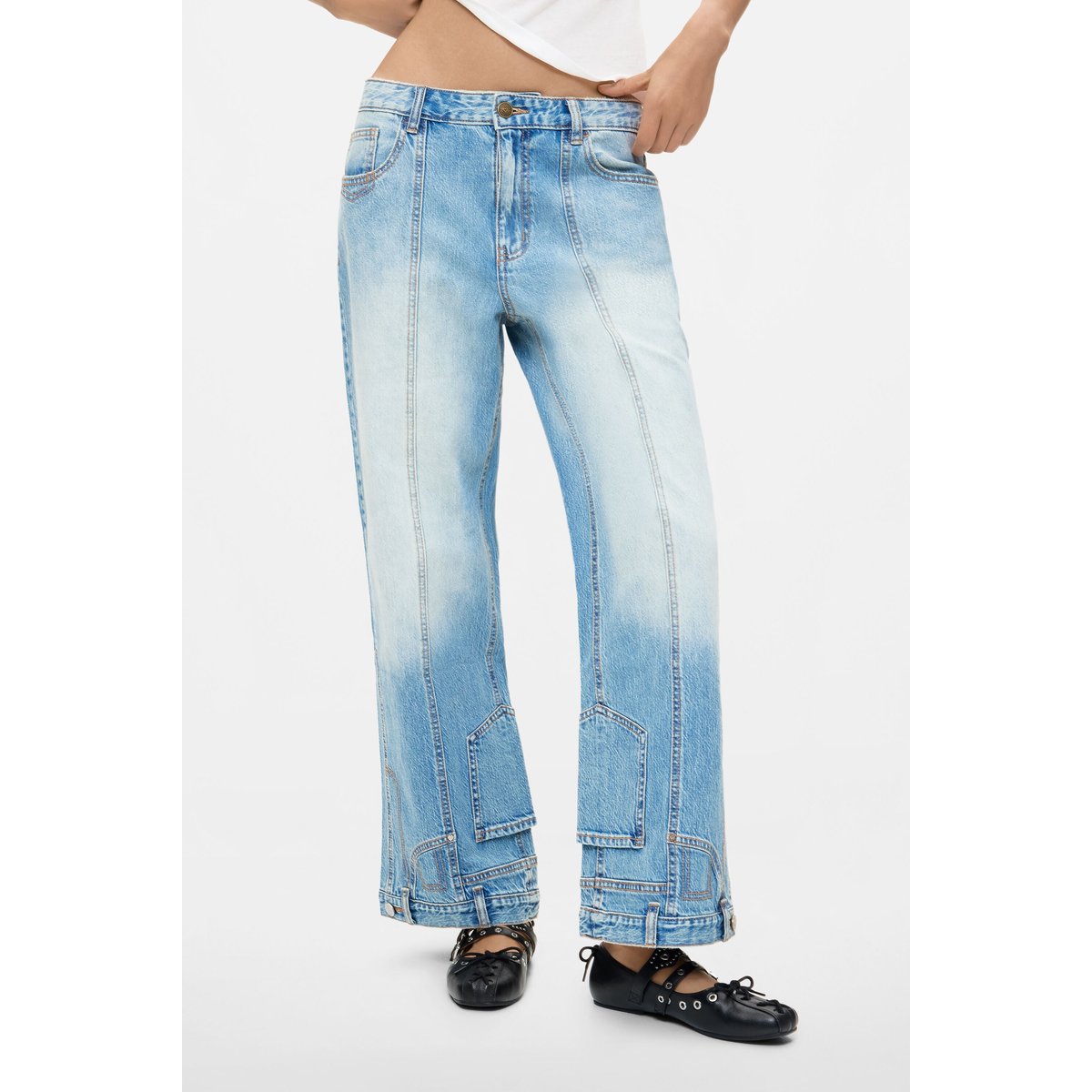 Jean à jambe large bleu clair, DESIGUAL