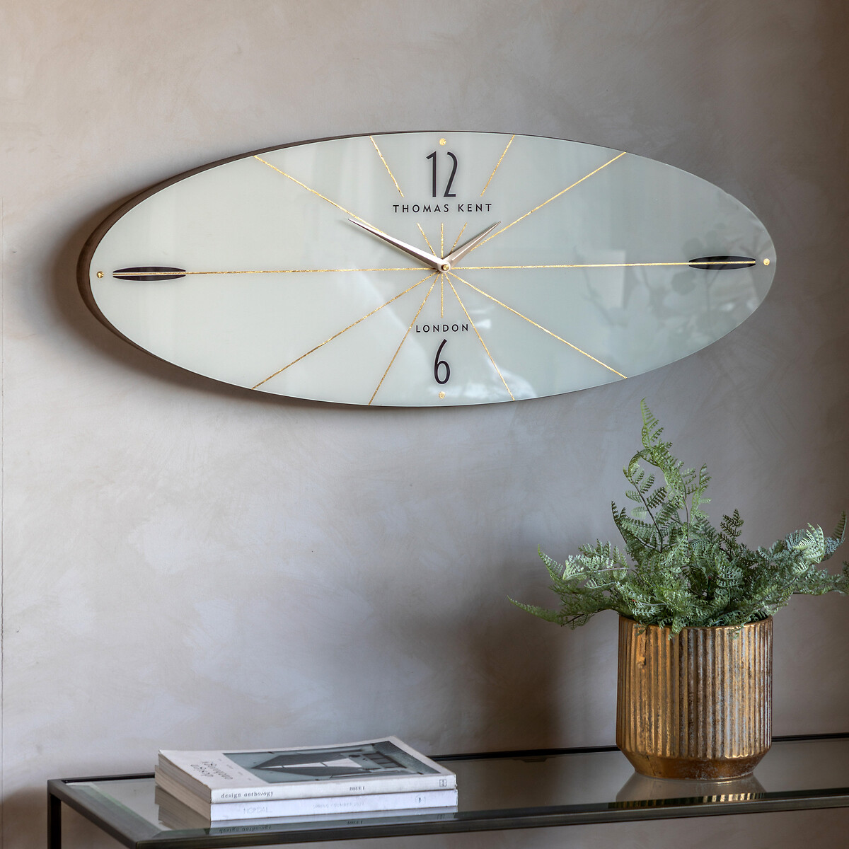 Greenwich Ellipse 31" Oversized Wall Clock white, THOMAS KENT