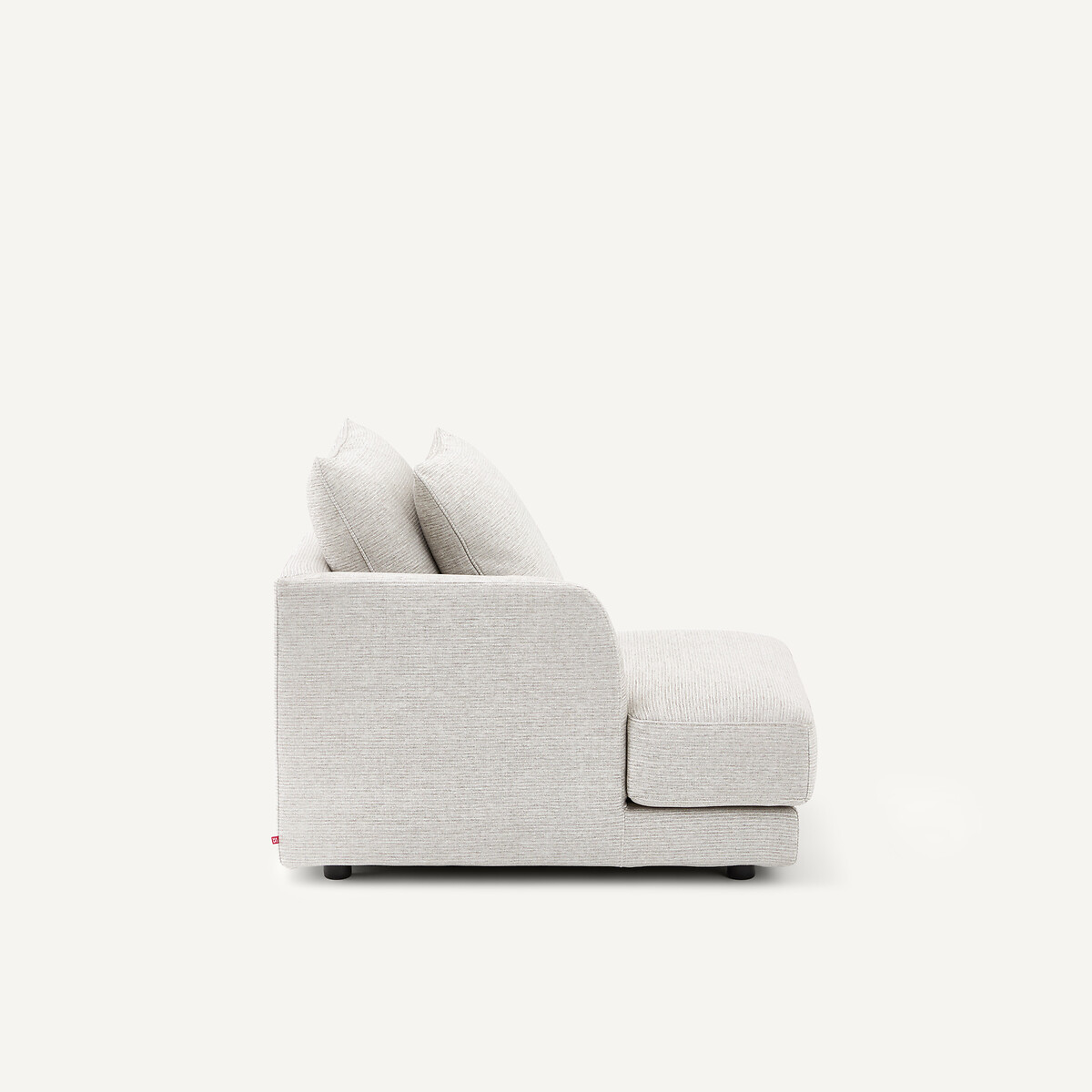 Demi-canapé gauche, modulable, en coton côtelé, TIBERIO gris moyen, AM.PM