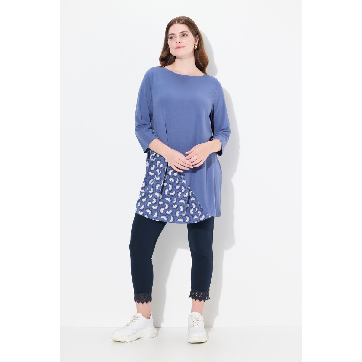 T-shirt en coton bio bleu atlantique, ULLA POPKEN
