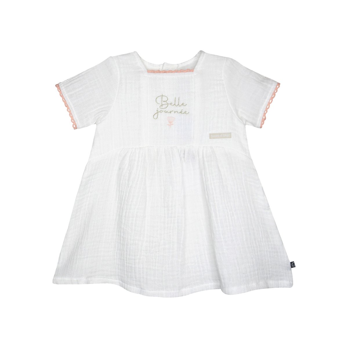 Robe odette manches courtes blanc, SUCRE D'ORGE