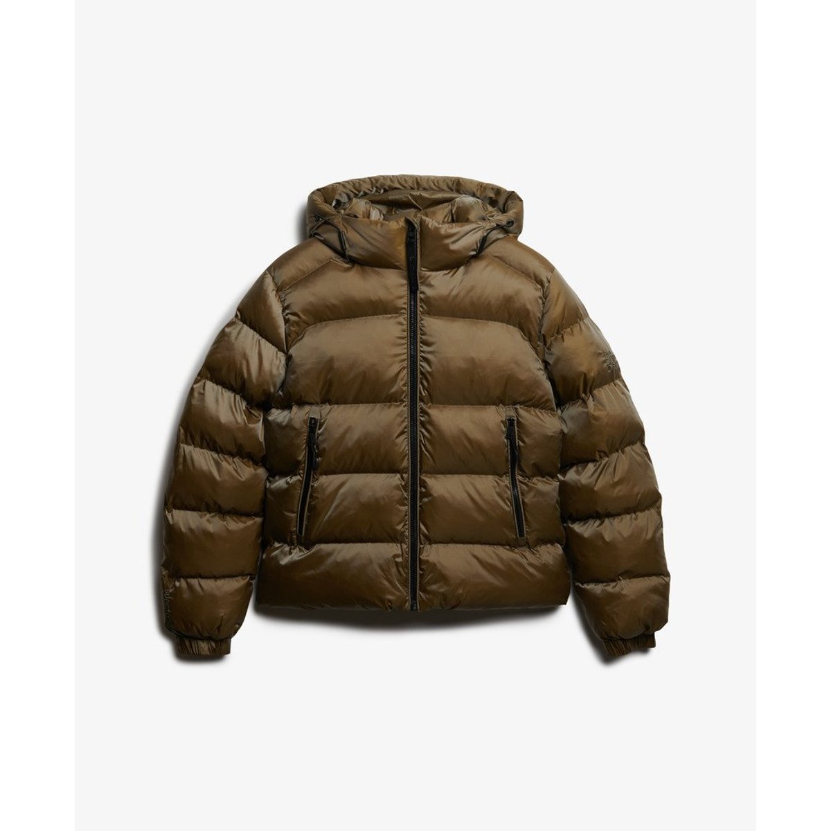 Doudoune Sport à Capuche Luxe kaki lustré, SUPERDRY