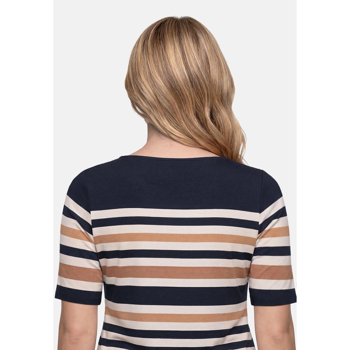 T-shirt basique à encolure bateau dark blue/brown, BETTY BARCLAY