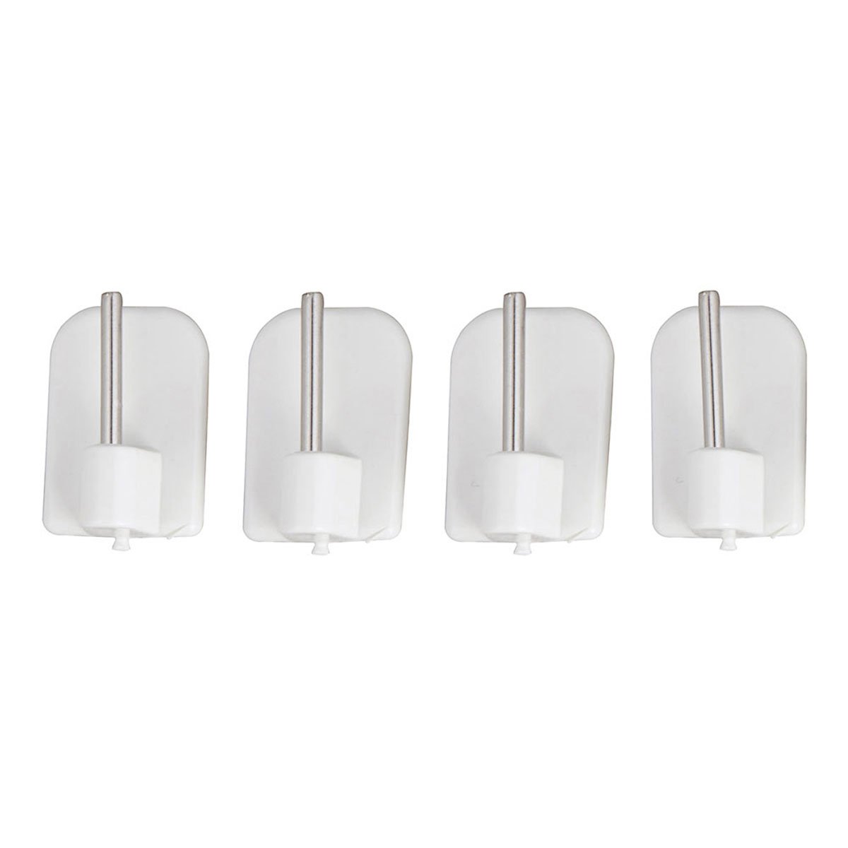 4 supports adhésifs plastique blanc, HOME MAISON