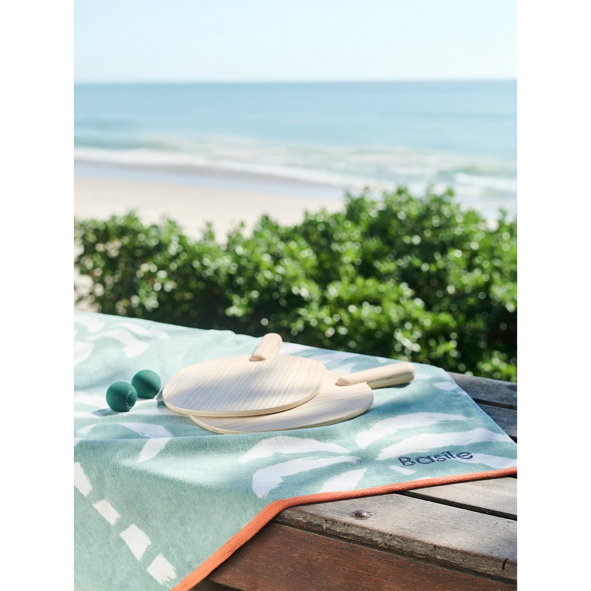 Serviette de plage / de bain avec coton recyclé menthe, VERTBAUDET