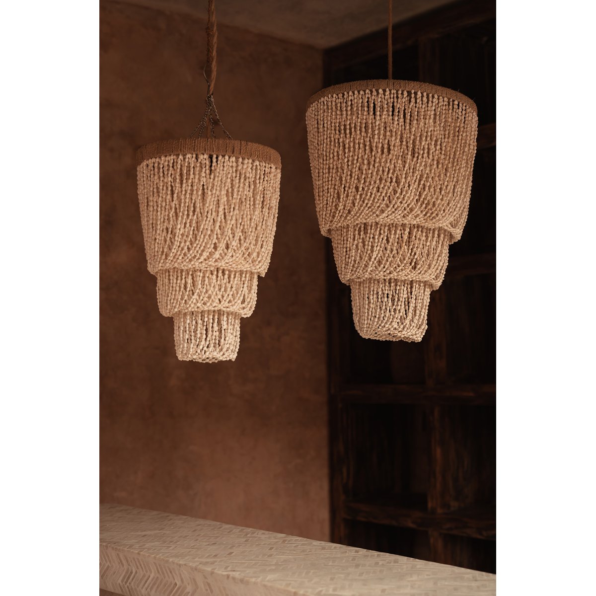 Suspension en coquillages LAGOON beige, BAZAR BIZAR
