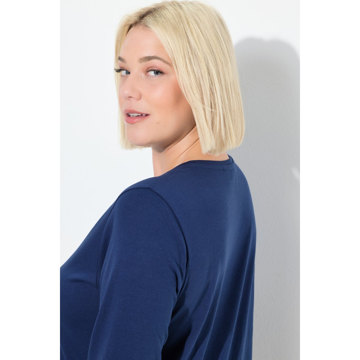 T-shirt motif branche de coton bleu encre, ULLA POPKEN