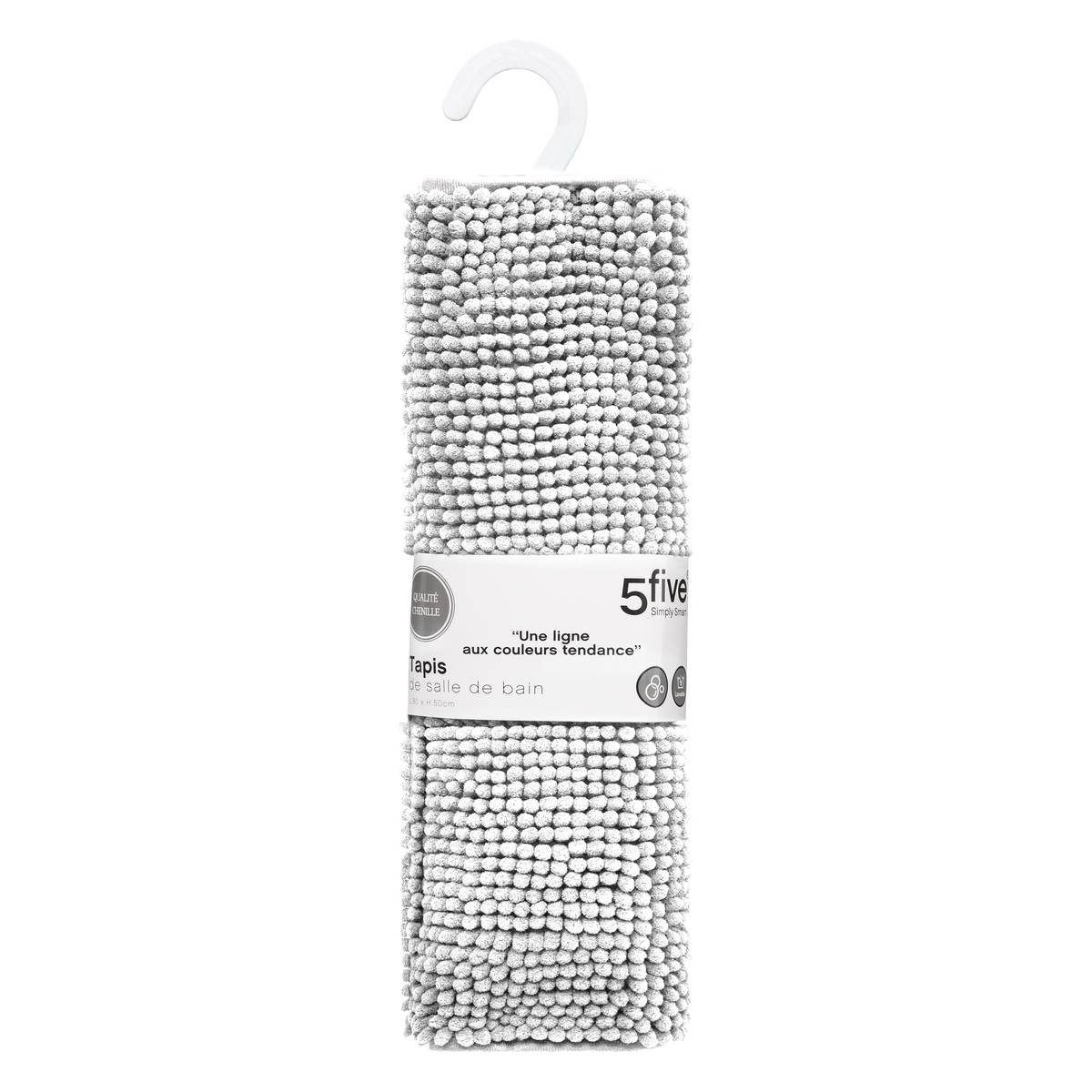 Tapis de bain 80x50cm COLORAMA blanc, 5FIVE SIMPLY SMART