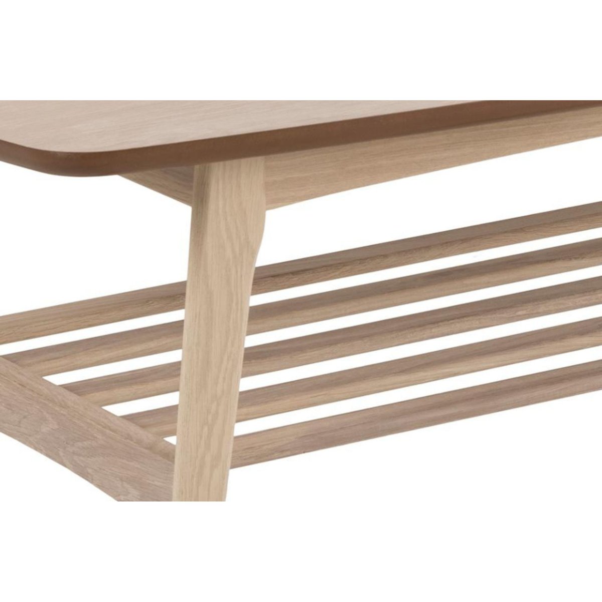 Table basse rectangulaire en chêne blanchi 1 tablette - KIRSTEN bois clair, HELLIN, DEPUIS 1862