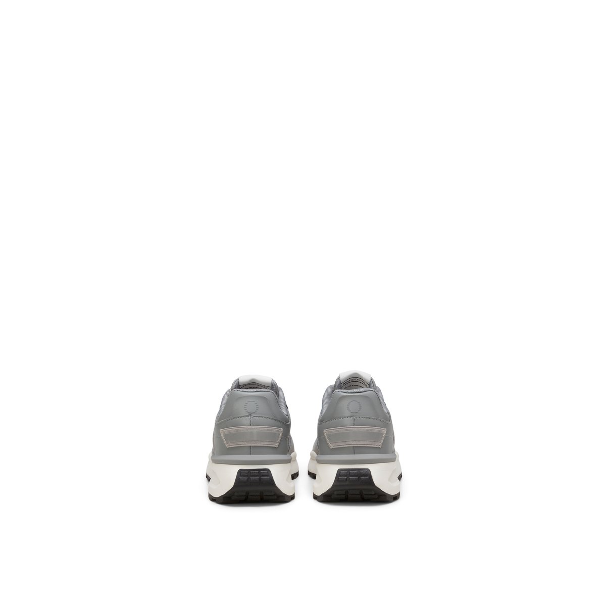 Baskets en cuir de vache et mesh gris, MARC O'POLO