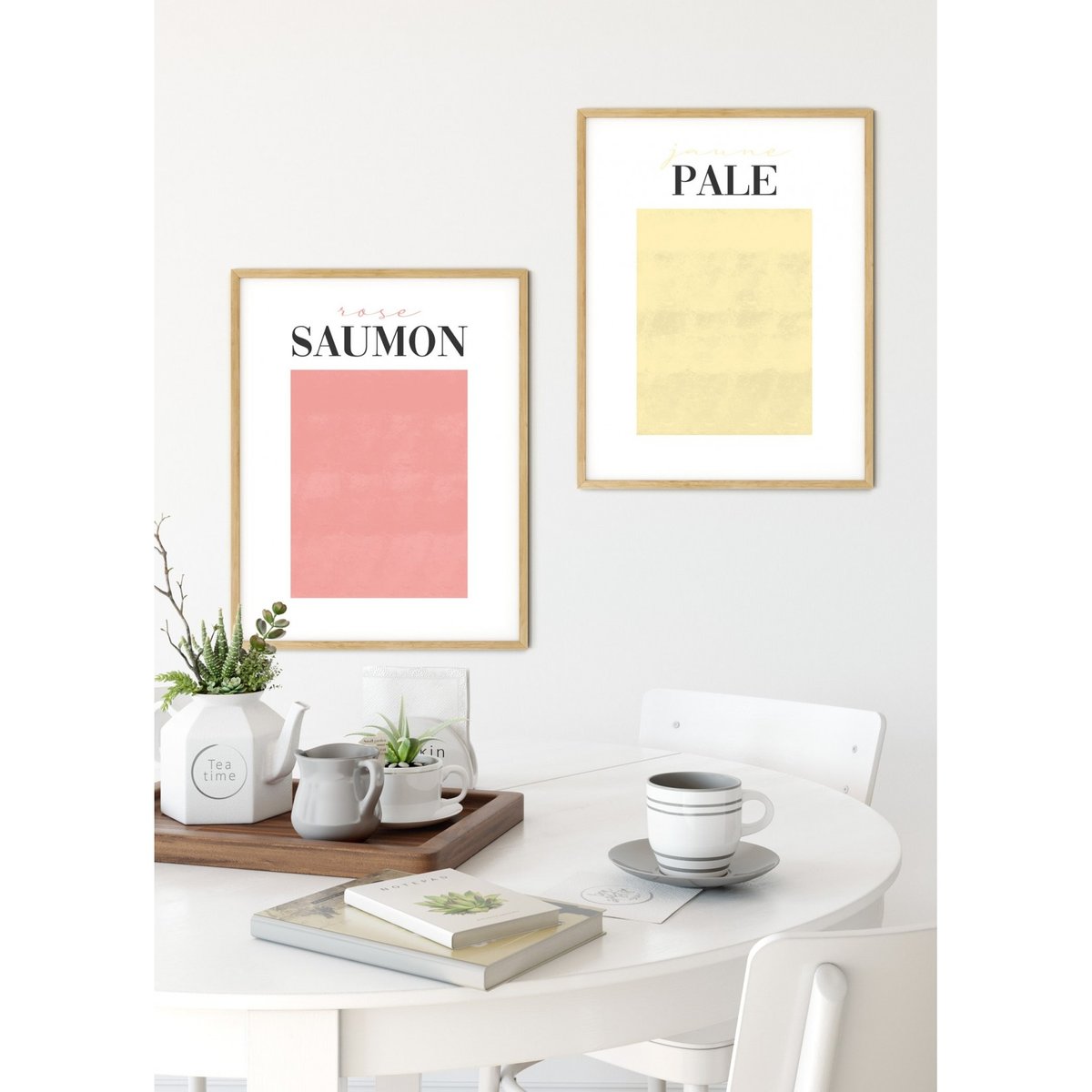 Affiche Rose Saumon blanc, L'AFFICHERIE