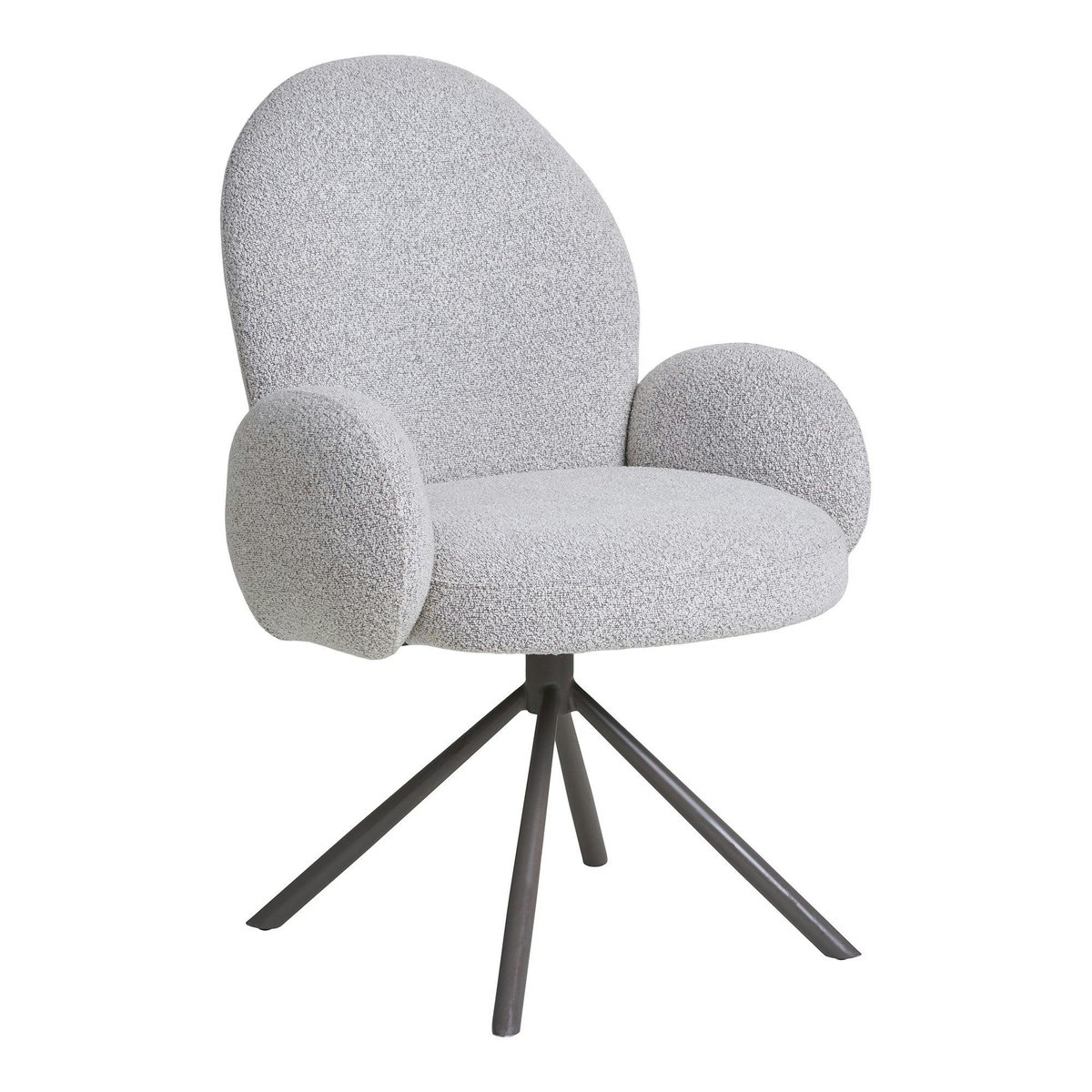 Chaise de salle à manger en tissu bouclette beige forme ronde (lot de 2) BERLIN beige, PIER IMPORT