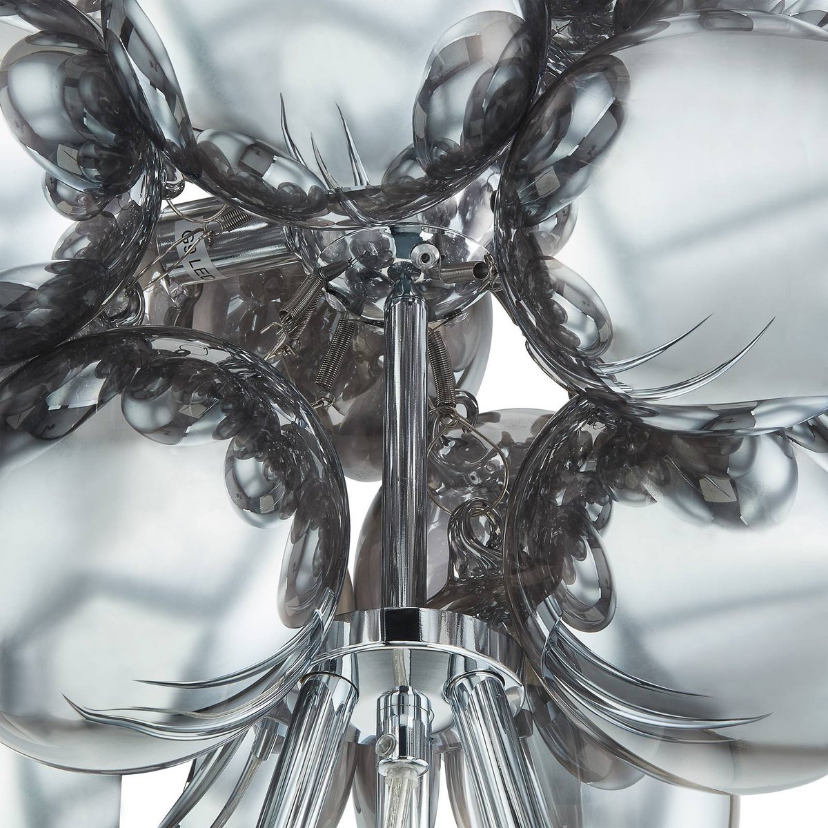 Lampadaire en verre design, Diborah gris fumé, LUCANDE