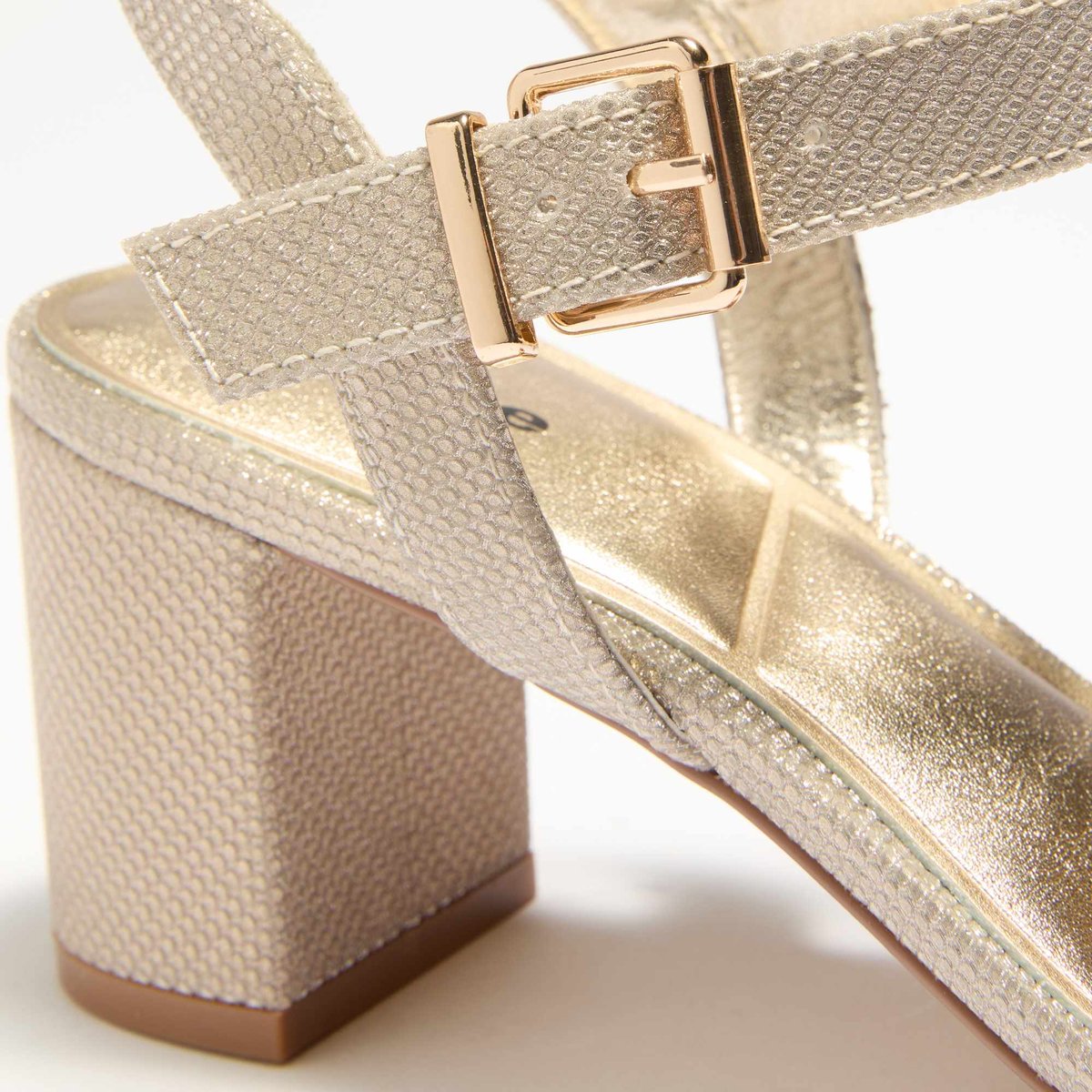 Sandales à talons carrés - MERISA gold-plain synthetic, DUNE LONDON
