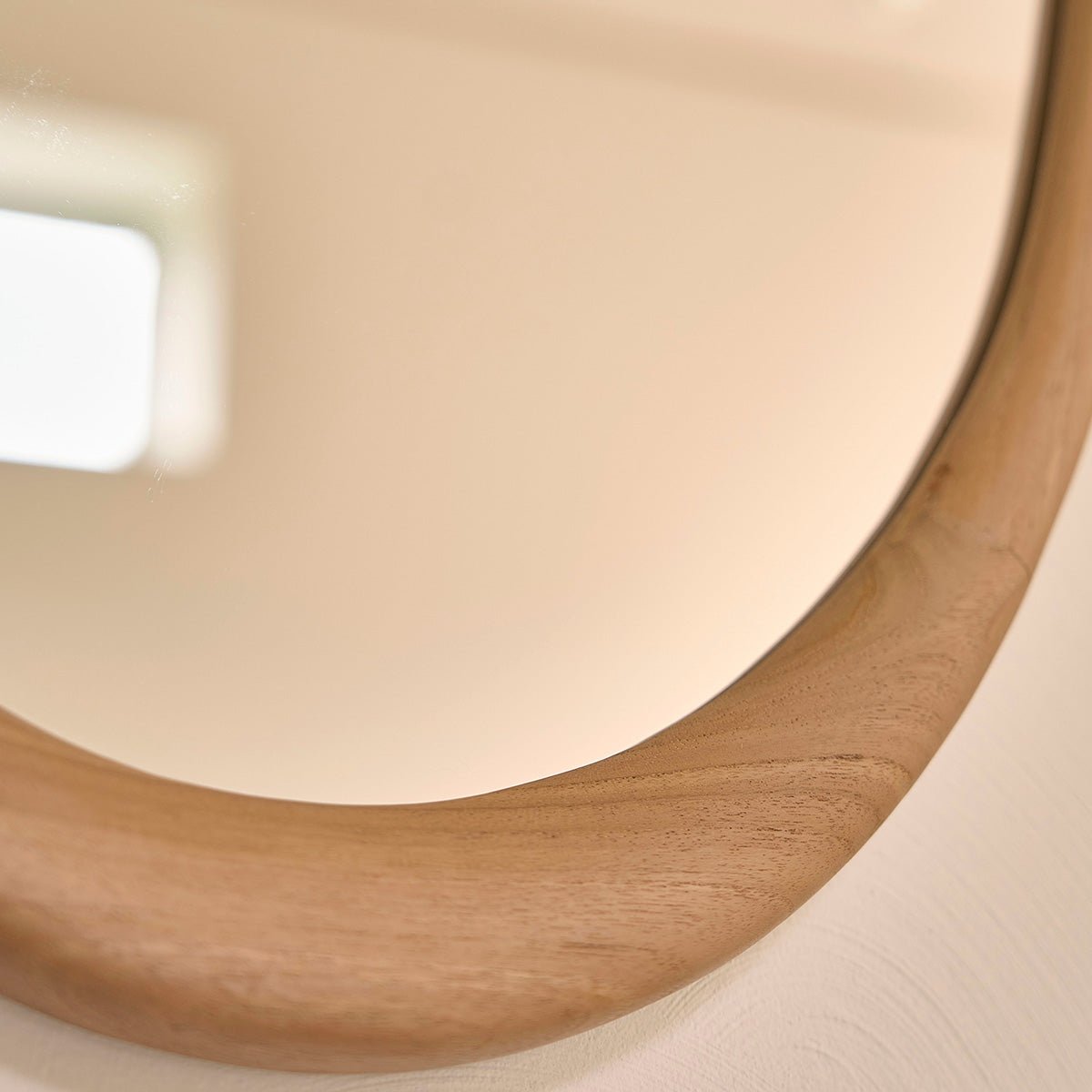 Miroir organique en teck massif 90 cm BELIZE naturel, BERAH GETAH
