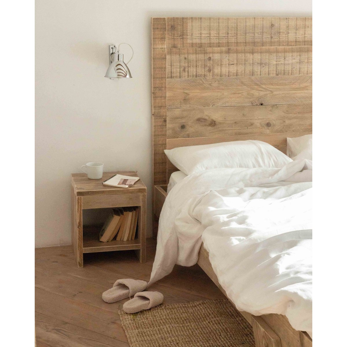 Table de chevet bois beige - STELLA naturel, HANNUN
