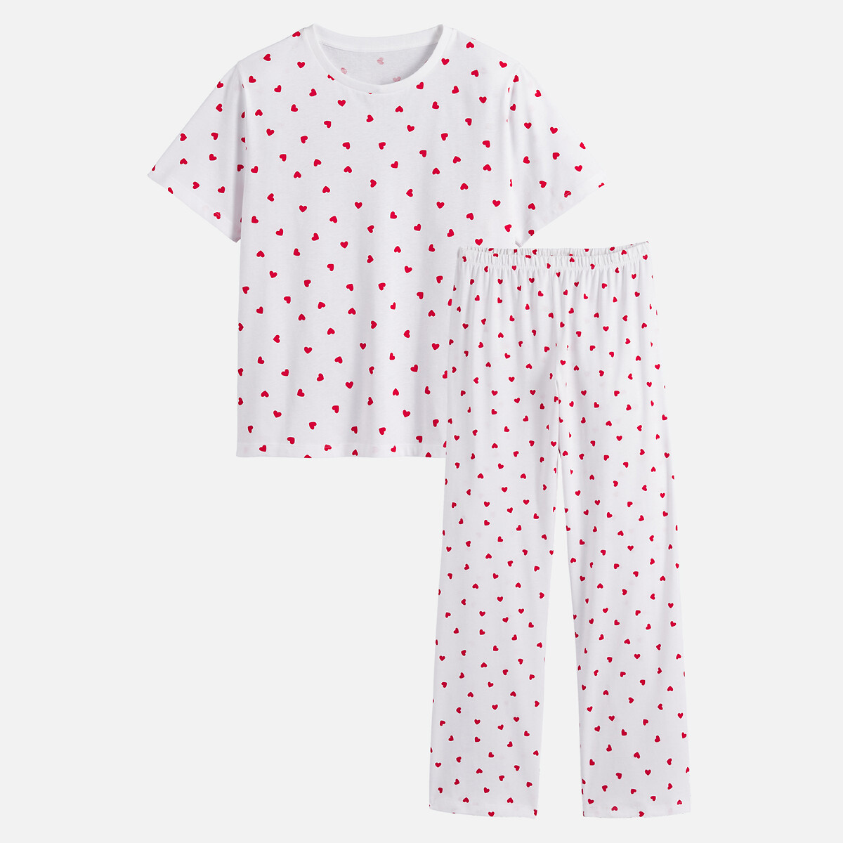 Pyjama en jersey imprimé imprimé coeurs, LA REDOUTE COLLECTIONS