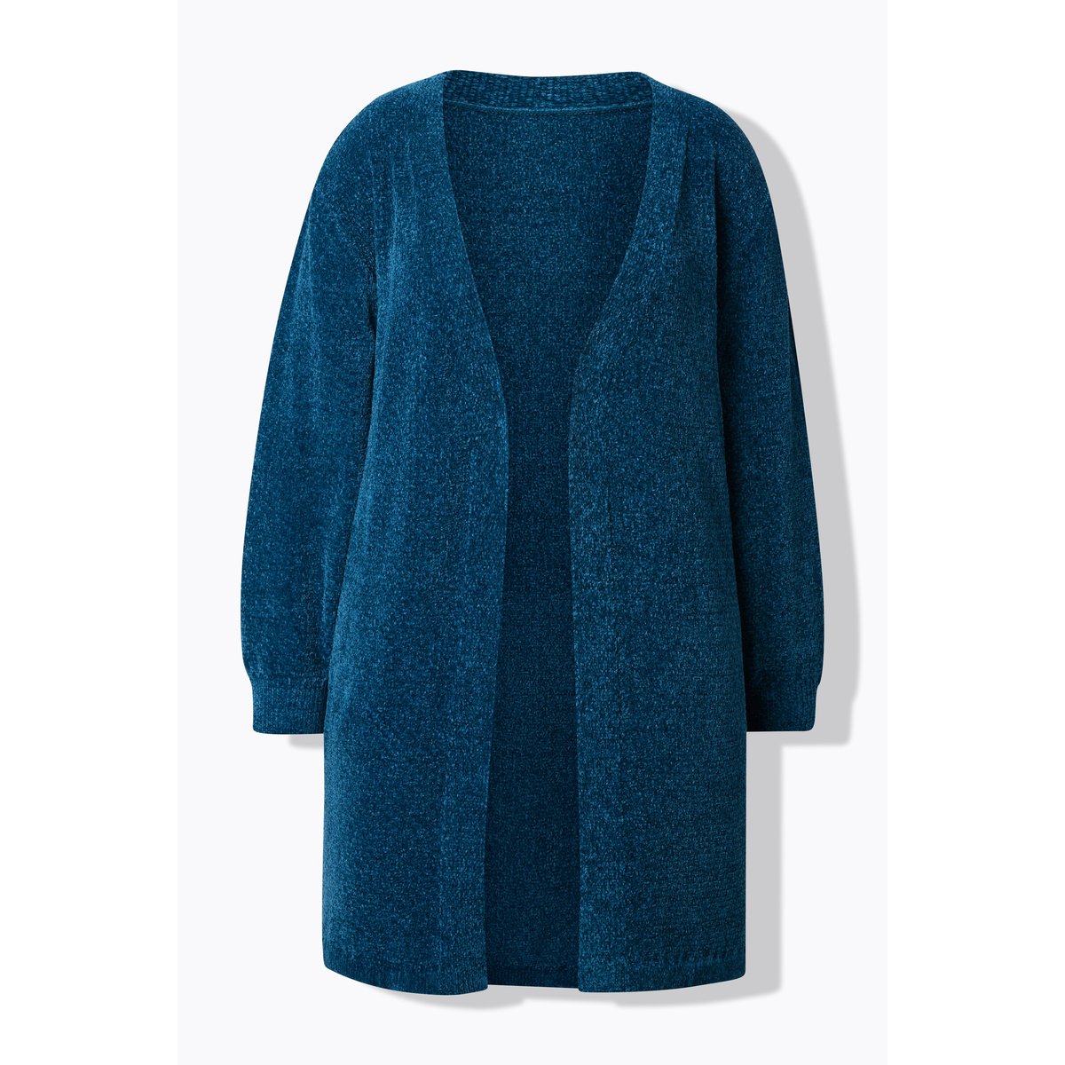 Cardigan en maille chenille à col en V et pétrol, ULLA POPKEN