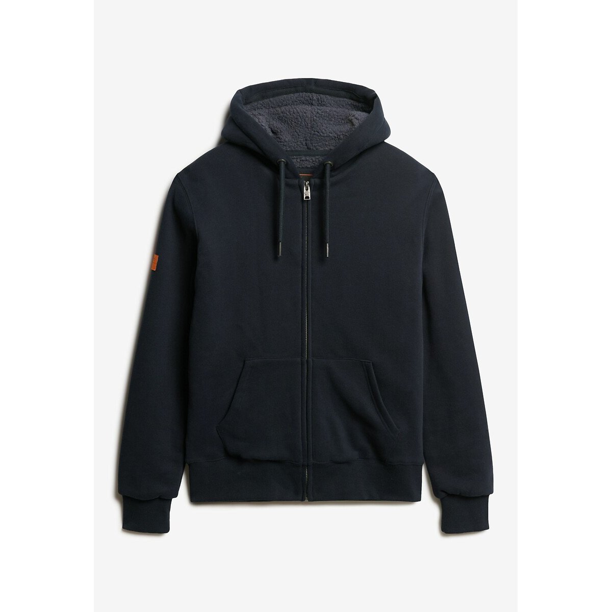 Sweat à capuche zippé bleu marine, SUPERDRY
