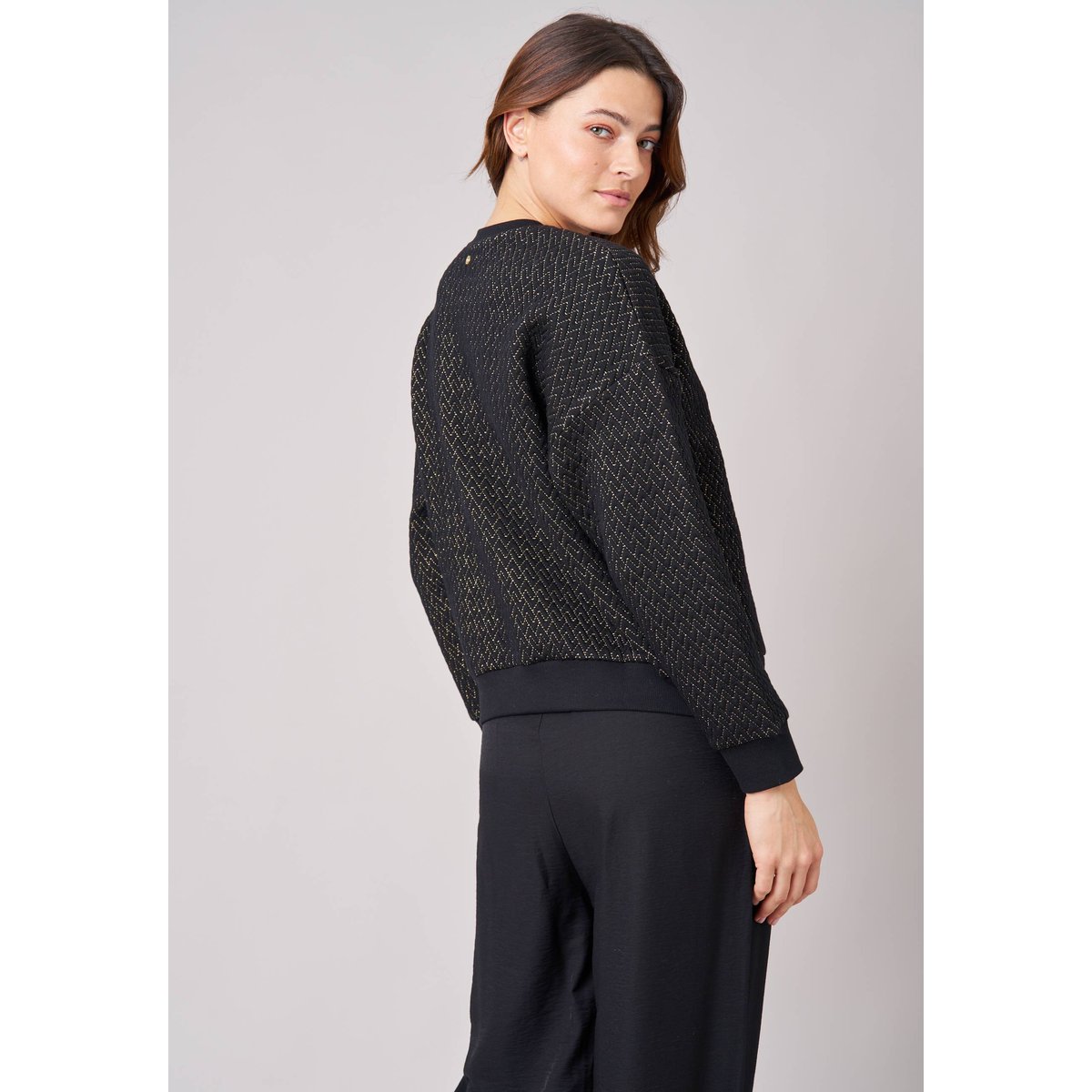 Sweat regular femme molletonné SALMA noir, DEELUXE