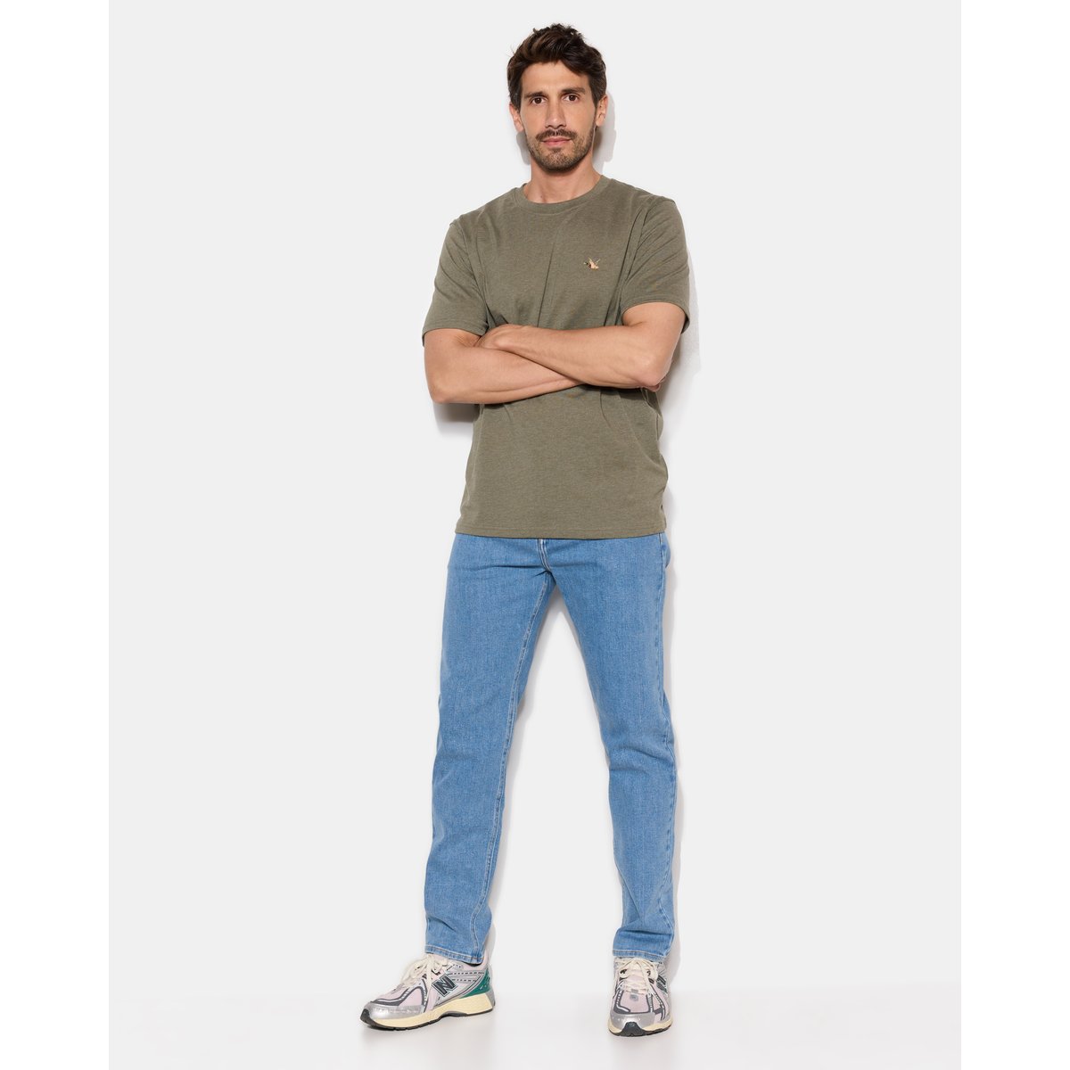 T-Shirt motif devant; brodé T-TOGS kaki, CHEVIGNON