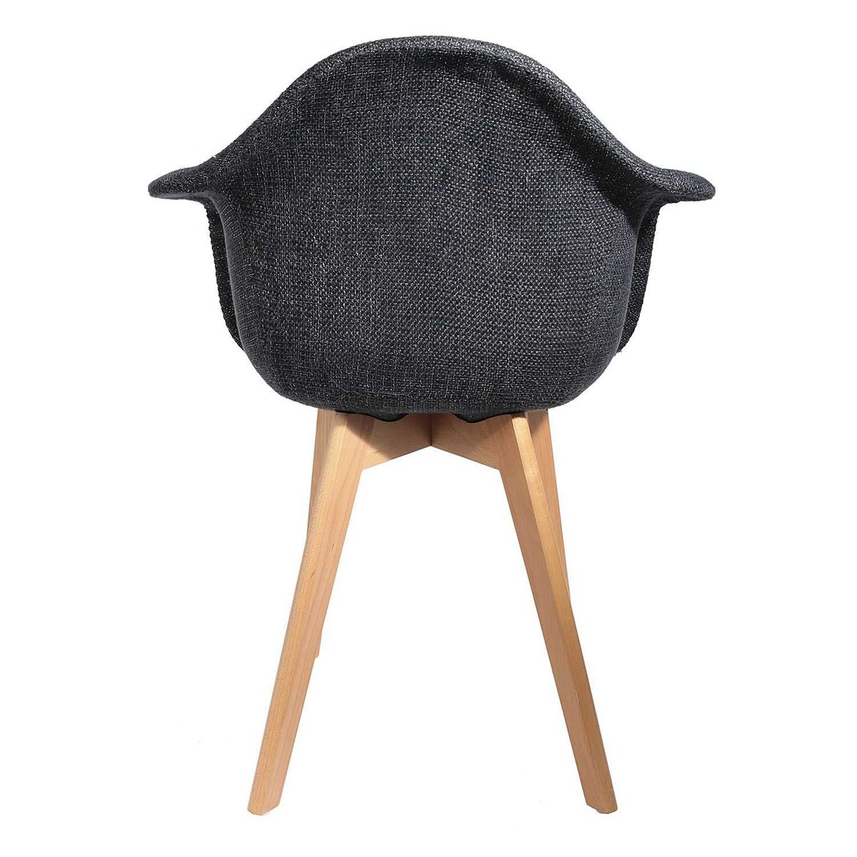Fauteuil design scandinave en grosse maille FLORA noir, THE HOME DECO FACTORY