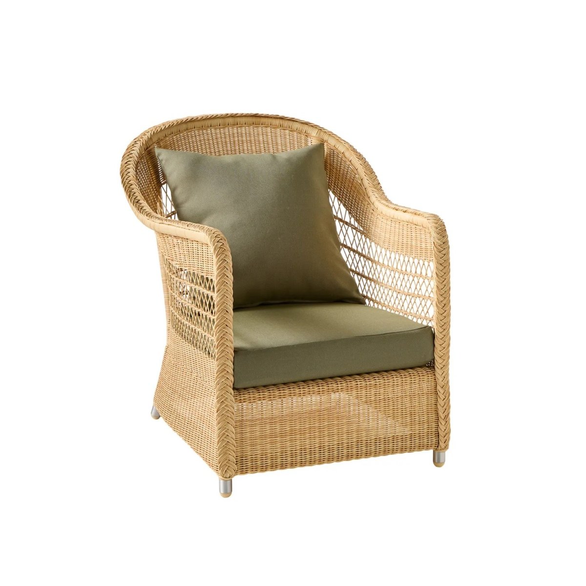 Fauteuil en résine BIARRITZ CHATAIGNE chenille gris autres, KOK