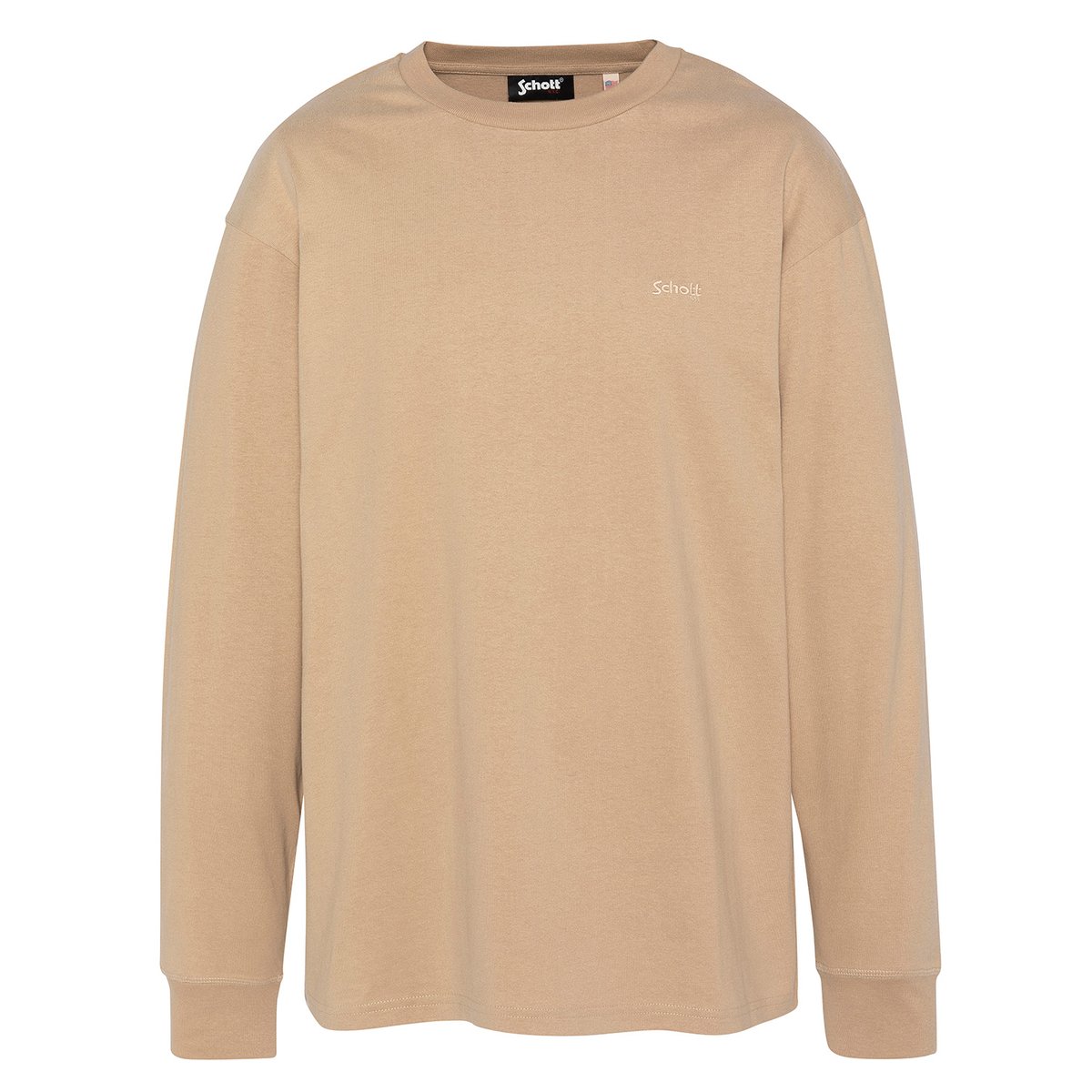 T-shirt manches longues vert kaki, SCHOTT