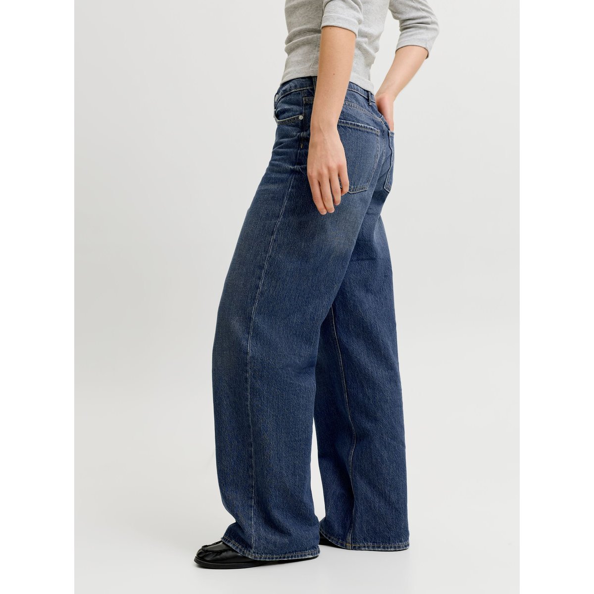 Jean À Coupe Large dark blue denim, JJXX