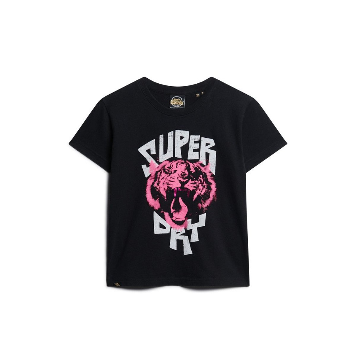 T-shirt à motif Lo-fi Rock noir de jais, SUPERDRY