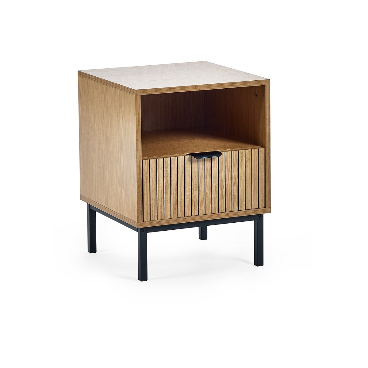 Gia Slatted Oak Side Table oak, SO'HOME