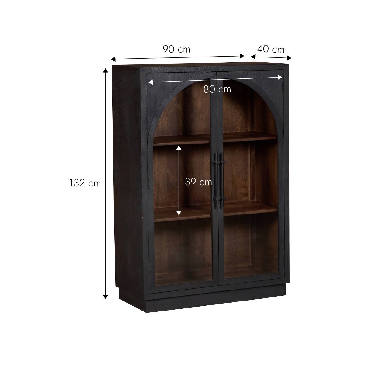 Vitrine en bois de manguier foncé NOHEA bois foncé, MADE IN MEUBLES