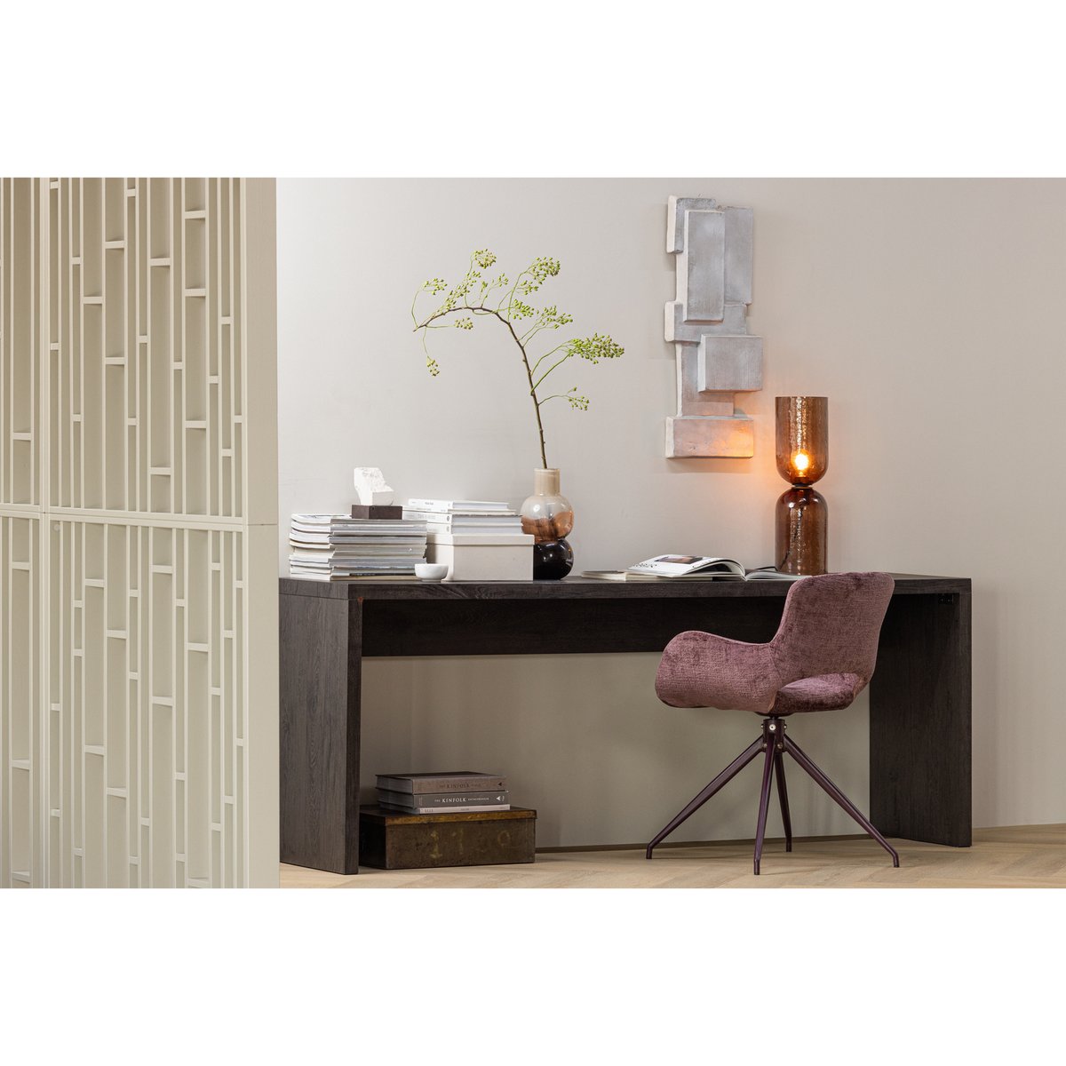 Table d'appoint en mdf MAAN marron foncé, WOOOD
