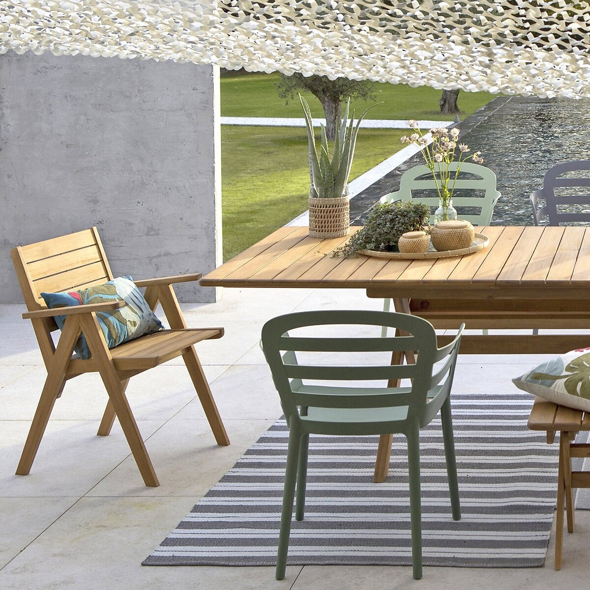2 fauteuils pliants Réalto, en acacia acacia, LA REDOUTE INTERIEURS