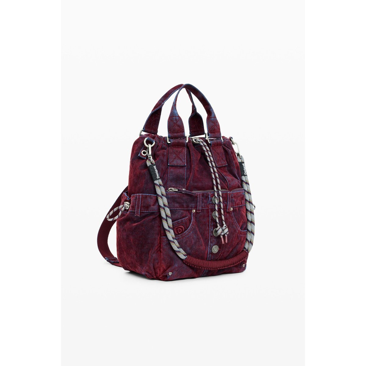 Sac à dos brodé moyen rouge, DESIGUAL