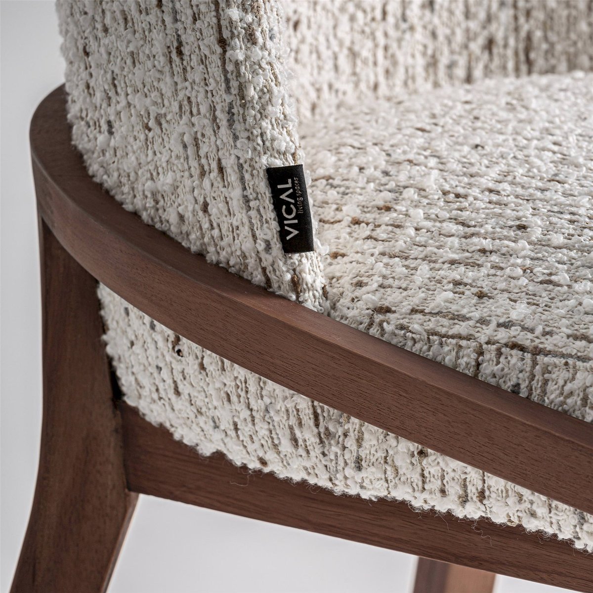 Chaise art déco en hévéa massif bois marron naturel, RECOLLECTION