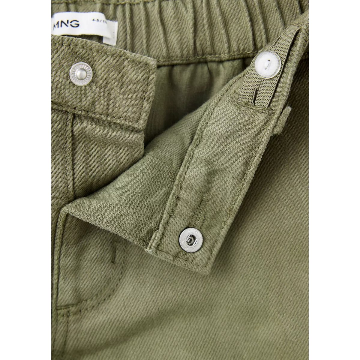 Jean droit taille élastique kaki, MANGO BABY