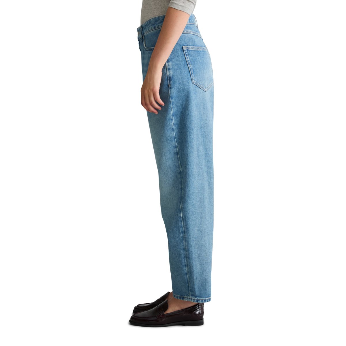 Jeans modèle Stine, coupe relaxed barrel et longueur raccourcie en pur coton bleu, MARC O’POLO DENIM
