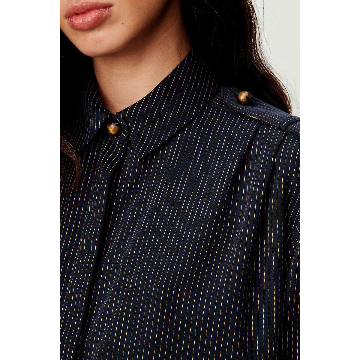 Ginnie Striped Long Sleeve Shirt navy, SESSUN